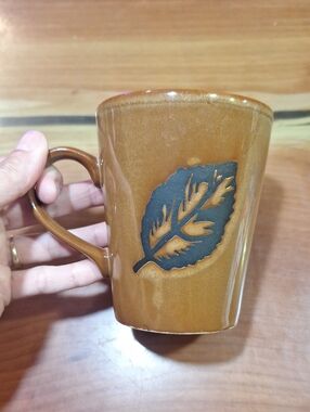 Just Mugs Brown Leaf Mug Made In England